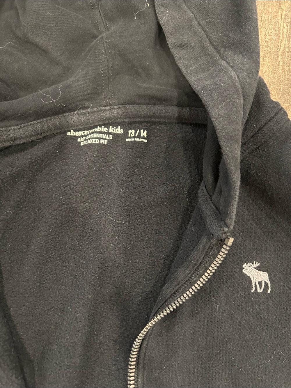 Black fleece zip up hoodie